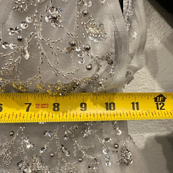 Elegant Silver Embellished Evening Gown - Picture 11 of 16